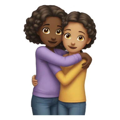 big sister and little sister hug sticker