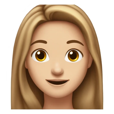 White girl with long brown hair and brown eyes she is very happy celebration sticker