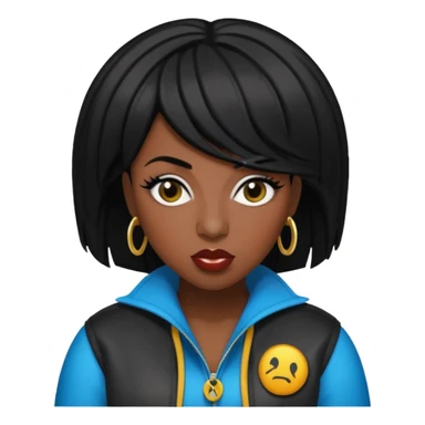 Missy Elliott with black hair sticker