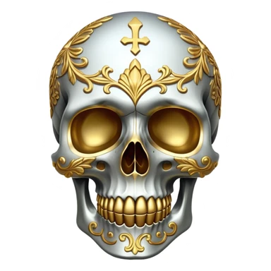 An ornate gilded skull  sticker