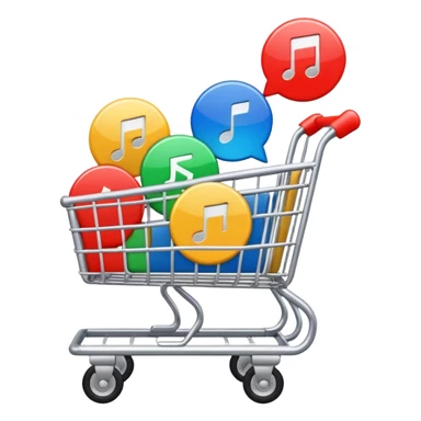 shopping cart containing several play button symbols sticker