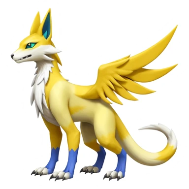 Latias-Vernid-Sergal-Lombax-Koraidon-Renamon-Zeraora-Bastet-Fakémon-Digimon-hybrid-fusion-creature, full body sticker