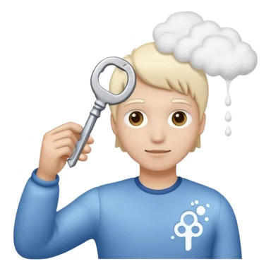 Holding key and white powder sticker