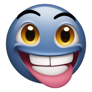Freaky emoji with tongue out sticker