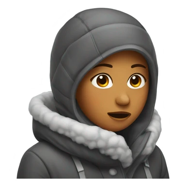 Girl trying to get warm sticker