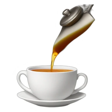 Pouring tea from teapot into a tea cup sticker