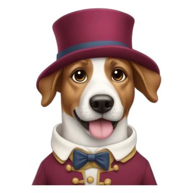 funny dog wearing french clothes sticker