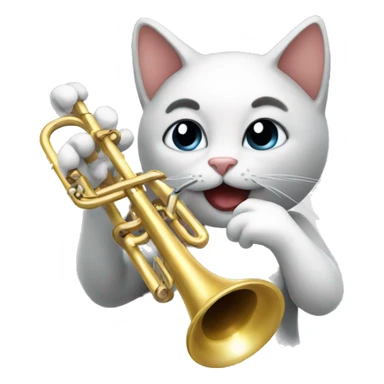 Cat playing a trumpet  sticker