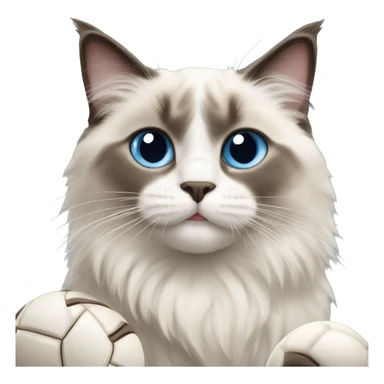 Ragdoll cat playing with ball sticker