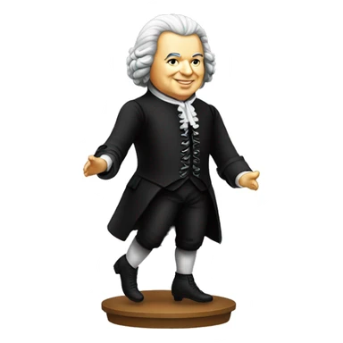 johann sebastian bach standing on his feet sticker