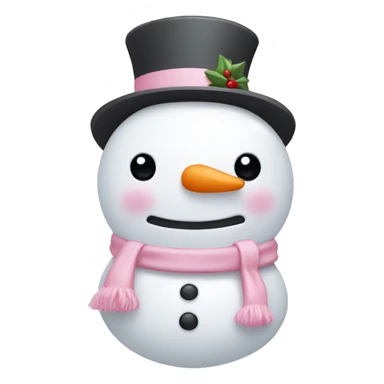 Cute white and light pink snowman sticker