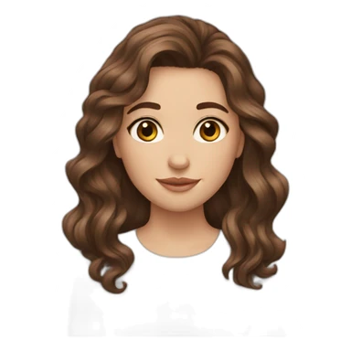 Brown hair brown eyes wavy hair girl sticker