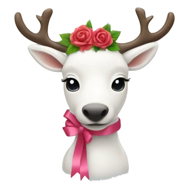 A white reindeer with a Rosa ribbon  sticker