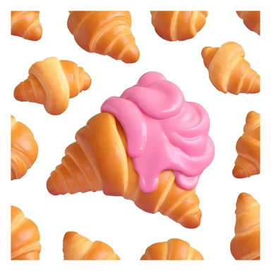 croissant with pink sauce sticker