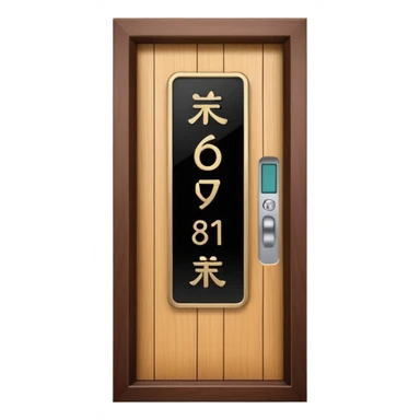 modern villa door number wood Japanese with smart screen lock sticker