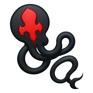 iOS sticker, dark mark, black shape, red dot, minimal sticker