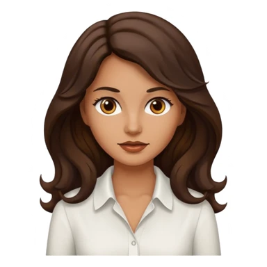mujer trigueña ,  pelo ondulado,  pelo largo  color marron oscuro, ojos marrones oscuros sticker