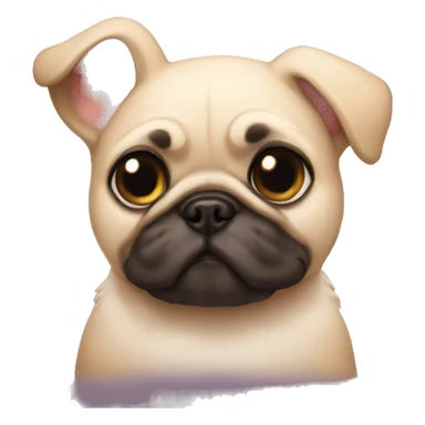 Rabbit and pug hugging sticker