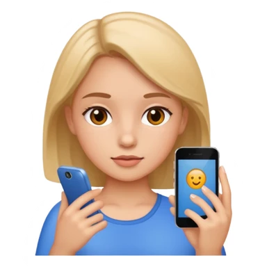 Girl using phone sticker