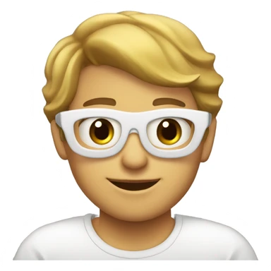 carita feliz con casco blanco sticker