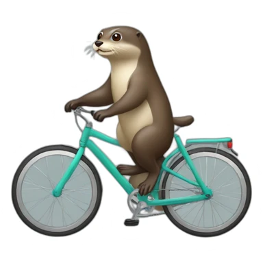 une loutre sur un vélo sticker
