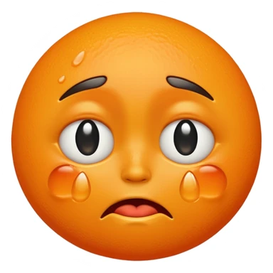 Orange with crying face sticker