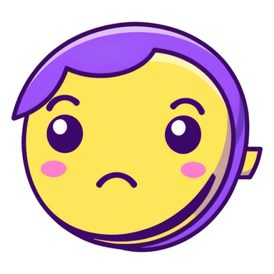 yellow face with one eye half-closed and the other open, unimpressed and tilted expression sticker