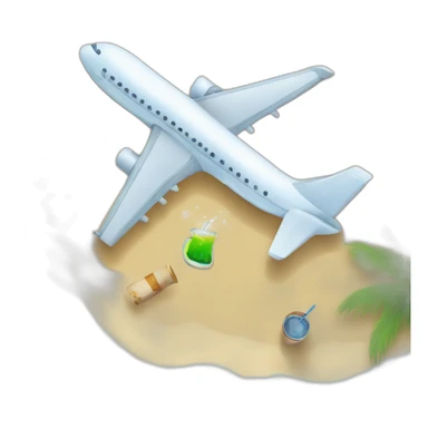 people-drinking-airplane-flying-over-a-beach  sticker