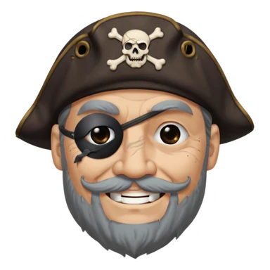 pirate with black eyepatch covering one eye and with only one ye sticker