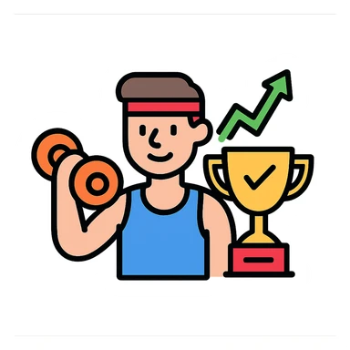 a sportman has a great results doing his workouts sticker