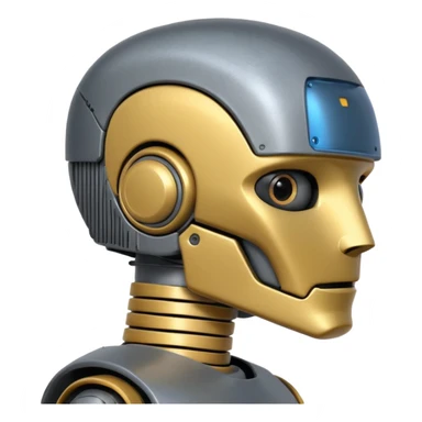 Pregnant male robot emoji. Profile view. Facing left. Square head. 2d. Animated style- not CGI. sticker