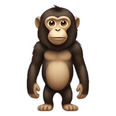 Monkey with long dark hair sticker