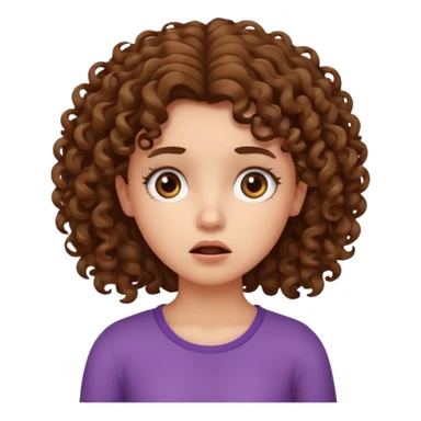 Girl with curly hair who is confused sticker
