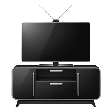 modern tv standing on a super luxurious white cupboard sticker