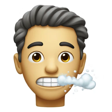 face blowing out air sticker