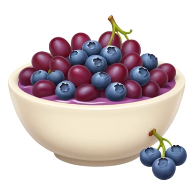 Burgundy yoghurt bowl with grapes and blueberries  sticker