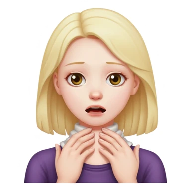 girl choking with hands around neck sticker