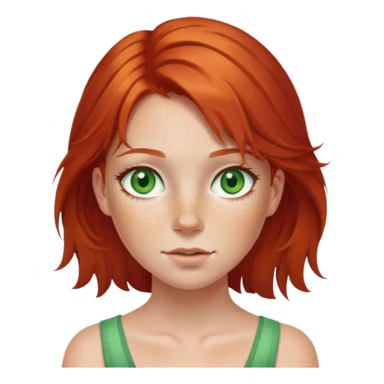 red haired girl with freckles and green eyes sticker