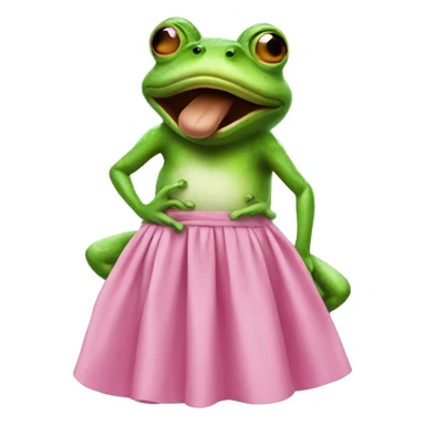 Smoking frog with pink skirt sticker