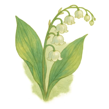lily of the valley flower, natural colors, soft, fairy-like atmosphere, no background, square size sticker