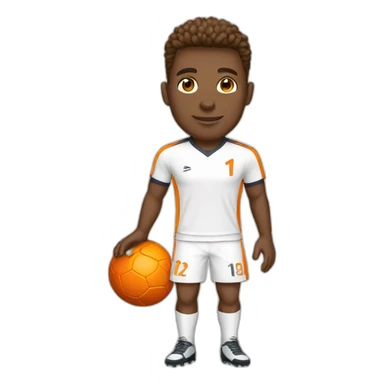 Footballeur blanc avec tenue orange sticker