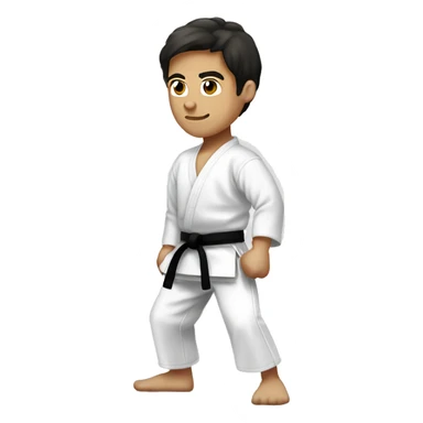 daniel larusso doing karate darker hair sticker