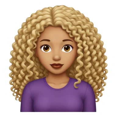 Uma mulher negra da pele clara com cabelo cacheados bem longo até a bunda  sticker