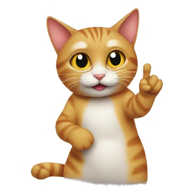 Cat flipping the bird sticker
