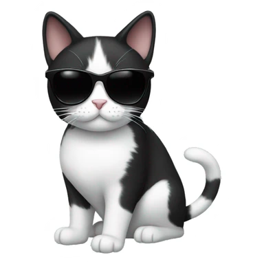 Black and white Cat with sunglasses sticker