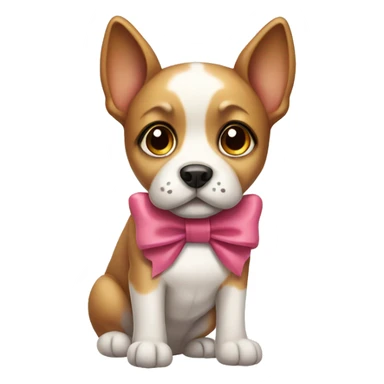 cute dog with bow  sticker