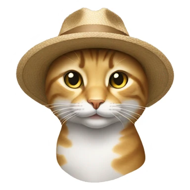 Un chat avec un chapeau sticker