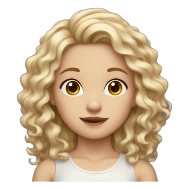 fair-skinned girl with wavy hair sticker