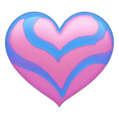 Pink and blue heart combined sticker