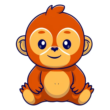 baby orangutan with big eyes sticker